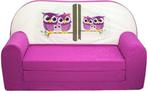 Kinderbank met logeermatras - roze uil design - uitklapba..., Ophalen of Verzenden, Nieuw