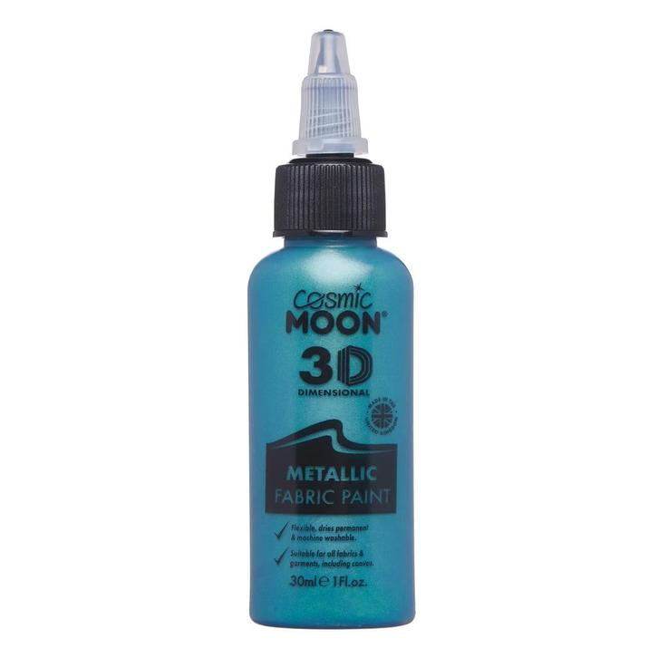 Cosmic Moon Metallic Fabric Paint Green 30ml, Hobby en Vrije tijd, Feestartikelen, Nieuw, Verzenden
