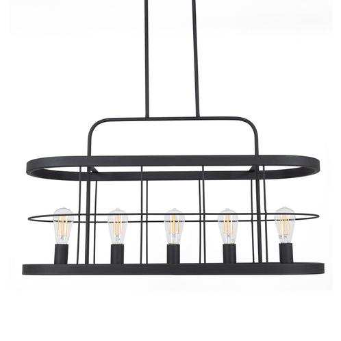 Industriële lampen Benson 5 hanglamp metaal zwart, Huis en Inrichting, Lampen | Hanglampen, Nieuw, Overige materialen, 75 cm of meer