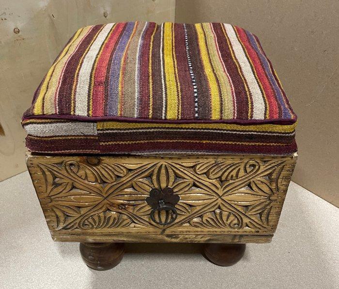 Kelim poef met opbergruimte - handgeweven - ongebruikt - wol, Huis en Inrichting, Stoffering | Tapijten en Vloerkleden