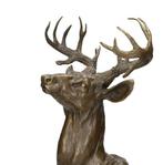 Beeldje - Deer head - Marmer, Brons