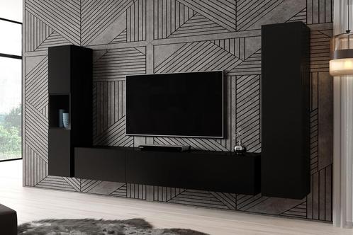 Wandmeubel mat zwart Set van 3 TV-Meubel industrieel, Huis en Inrichting, Kasten | Wandmeubels, 25 tot 50 cm, Nieuw, 150 tot 200 cm