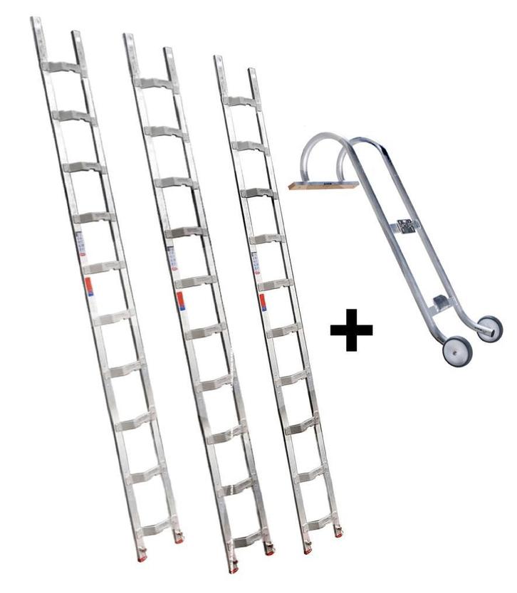 Altrex dakladderset met nokhaak 9m, Doe-het-zelf en Bouw, Ladders en Trappen, Ladder, Nieuw, 4 meter of meer, Ophalen of Verzenden