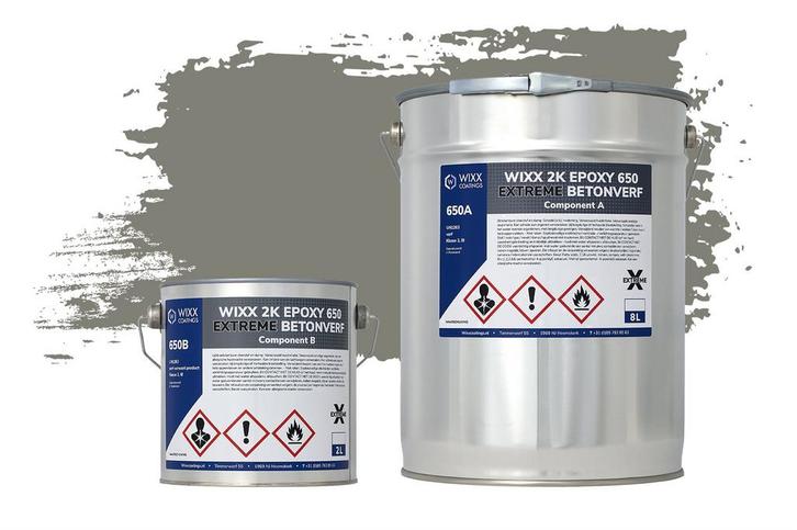 Wixx 2K Epoxy 650 Extreme Betoncoating RAL 7023 | Betongrijs, Doe-het-zelf en Bouw, Verf, Beits en Lak, Nieuw, Verzenden