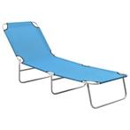 Ligbed Verstelbaar Turquoise | OP = OP 64%, Tuin en Terras, Ligbedden, Verzenden, Nieuw, Metaal