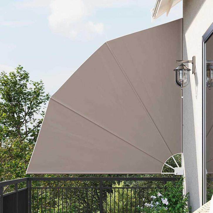 vidaXL Balkon Privacy Scherm Taupe 210 x 210 cm Polyester, Tuin en Terras, Parasols, Nieuw, Verzenden