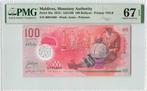 2015 Maldives P 29a 100 Rufiyaa Pmg 67 Epq, Postzegels en Munten, Verzenden, België