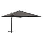 Antraciet Zweefparasol 300cm | OP = OP | Nu met LED!, Tuin en Terras, Verzenden, Nieuw, 3 tot 4 meter, Zweefparasol