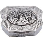 Boîte - lobulé octogonal - costumbriste - Argent, Antiquités & Art