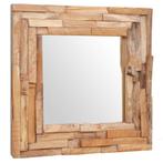 vidaXL Miroir décoratif Teck 60x60 cm Carré, Maison & Meubles, Accessoires pour la Maison | Miroirs, Verzenden, Neuf