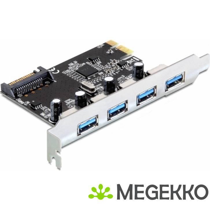 Delock 89297 4xUSB3.0  PCI-E kaart, Computers en Software, USB Sticks, Nieuw, Verzenden