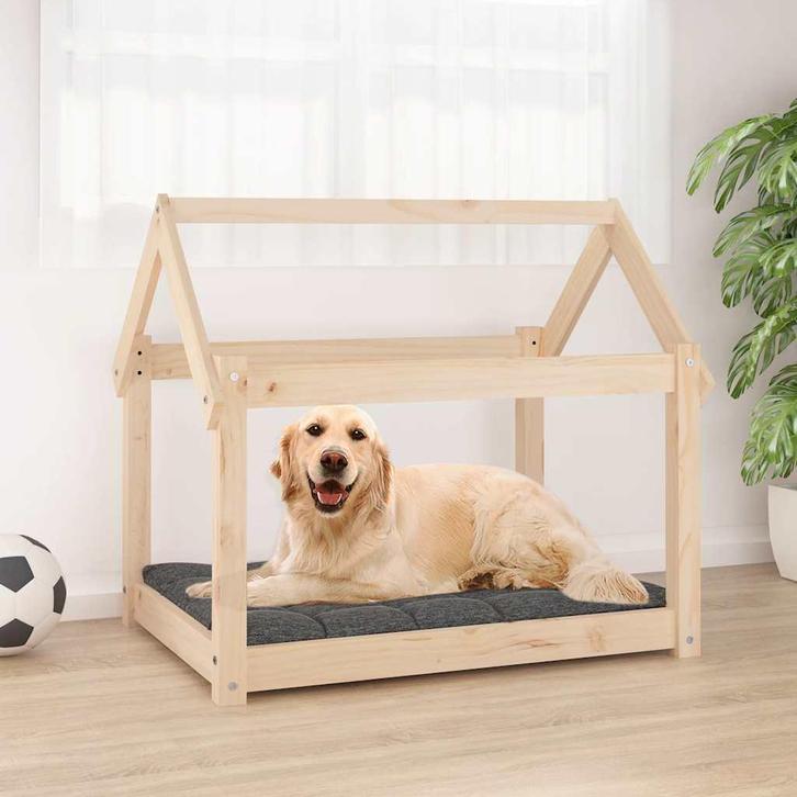 vidaXL Hondenmand 81x60x70 cm massief grenenhout, Dieren en Toebehoren, Honden-accessoires, Nieuw, Verzenden