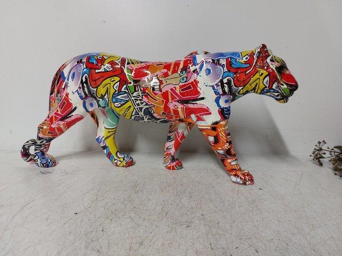 Beeld, street Art luipaard - 19 cm - polyresin, Antiek en Kunst, Kunst | Designobjecten