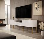 TV-Meubel wit hoogglans staand gouden details 180cm, Maison & Meubles, Armoires | Mobilier de télévision, Verzenden