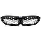 Black/Chrome Diamond Look Sport Front Grill voor BMW 3 Serie, Ophalen of Verzenden