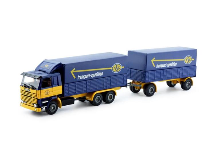 Schaal 1:50 Tekno M80187 Zweden 1980 ASG Motorwagen-aanha..., Hobby en Vrije tijd, Modelauto's | 1:50, Gebruikt, Tekno, Ophalen of Verzenden