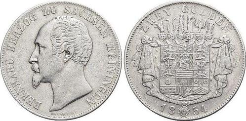 Doppelgulden 1854 Sachsen-meiningen Bernhard Erich Freund..., Postzegels en Munten, Munten | Europa | Niet-Euromunten, België