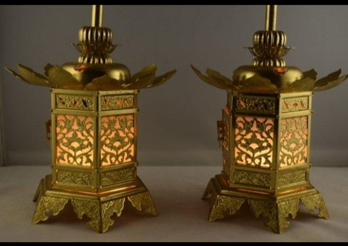 Lamp (2) - Messing - lantaarns, Antiek en Kunst, Curiosa en Brocante