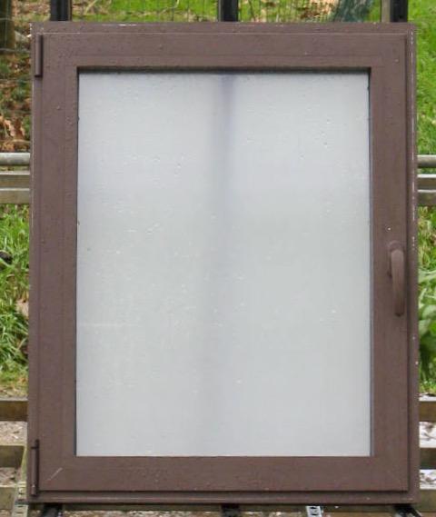 aluminium raam , chassis , venster 74 x 92 staalbrons, Doe-het-zelf en Bouw, Raamkozijnen en Schuifdeuren, Inclusief glas, Gebruikt