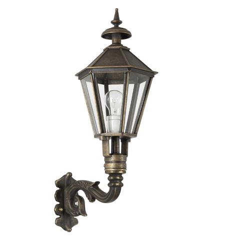 Buitenverlichting wand zeskant Buitenlamp M43 massief Brons, Tuin en Terras, Buitenverlichting, Verzenden