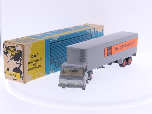 Schaal 1:50 Lion Car Nr.36 Daf 2600 trekker met eurotrail..., Hobby en Vrije tijd, Modelauto's | 1:50, Gebruikt, Ophalen of Verzenden