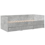 vidaXL Lit de jour et tiroirs gris béton 90x200 cm bois, Huis en Inrichting, Slaapkamer | Bedden, Verzenden