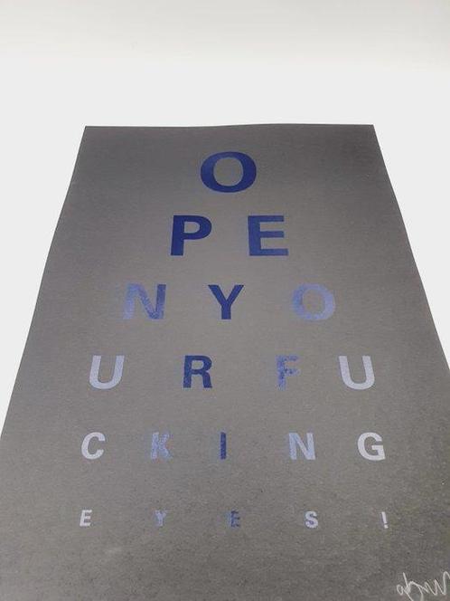 Alex Bucklee (XX-XXI) - Eye Test Blue on black Edition AP, Antiek en Kunst, Kunst | Schilderijen | Modern