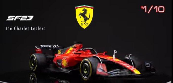 Maisto 1:10 - Modelauto - Ferrari SF23 #16 Charles Leclerc, Hobby & Loisirs créatifs, Voitures miniatures | 1:5 à 1:12