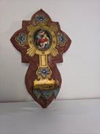 Katholiek muurwaterbakje - 40 cm - Antiek - Brons, Emaille,, Antiek en Kunst