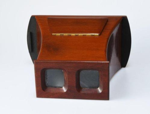 Brewster type Houten 3D stereoscope, Verzamelen, Foto-apparatuur en Filmapparatuur