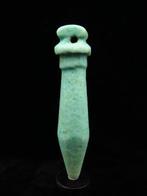 Oud-Egyptisch Faience Papyrus Pilaar amulet - 4.8 cm, Antiek en Kunst