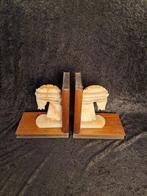 Midcentury Horse Heads - Boekensteunen (2) - Hout, Onyx -, Antiek en Kunst