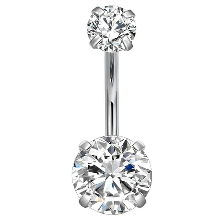 Fako Bijoux - Navelpiercing - Zirkonia Duo - Kristal -, Handtassen en Accessoires, Piercings, Verzenden