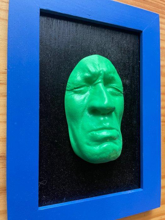 gregos - Small green light sadness on black background-blue, Antiek en Kunst, Kunst | Designobjecten