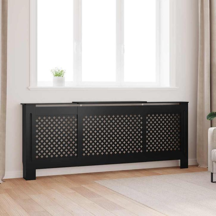 vidaXL Radiatorombouw 205 cm MDF zwart, Doe-het-zelf en Bouw, Verwarming en Radiatoren, Nieuw, Verzenden