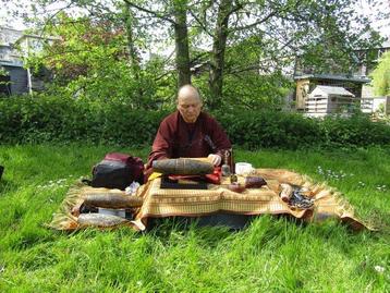 4 Ivory DZI Blessed by Monk (39mm) -