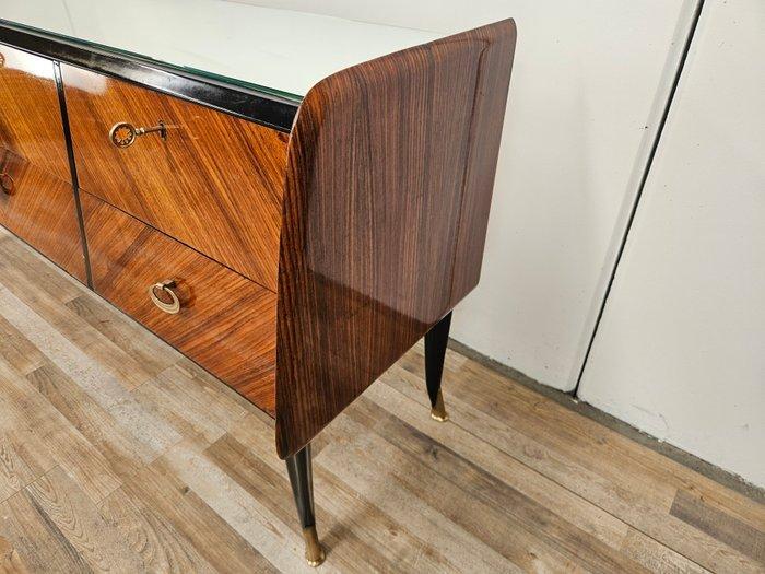 Credenza - Ladekast van mahonie met spiegelblad - Mahonie,, Antiek en Kunst, Kunst | Designobjecten