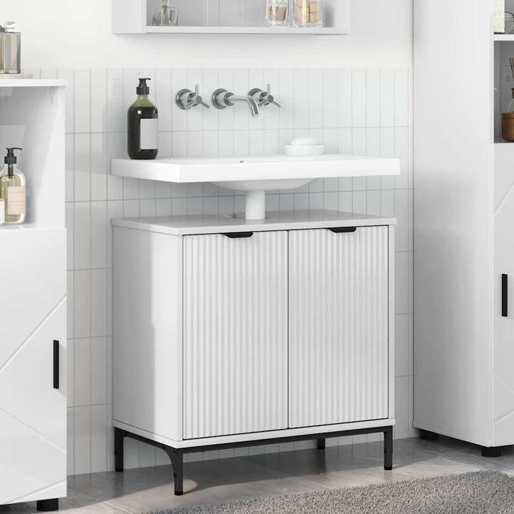 vidaXL Wastafel kabinet voor de badkamer met opslag, Huis en Inrichting, Tafels | Kaptafels, Nieuw, Verzenden