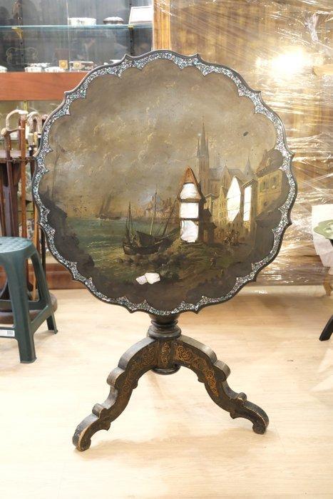 Tripod table - Table - Bois, Peint à la main - laqué noir -, Antiek en Kunst, Curiosa en Brocante