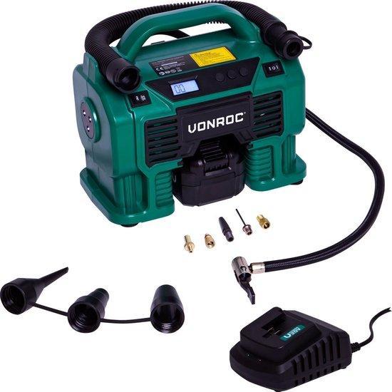 2dekans | VONROC Accu compressor VPower 20V - 20V accu & 12V, Doe-het-zelf en Bouw, Gereedschap | Overige machines, Ophalen of Verzenden