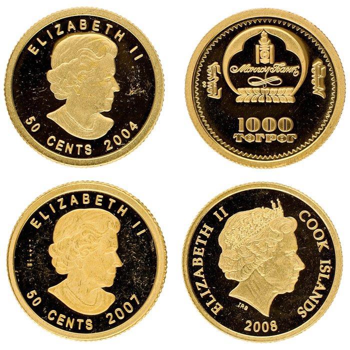 Canada, Mongolië, Cookeilanden. 2004/2008 - Kleine Gouden, Postzegels en Munten, Munten | Europa | Niet-Euromunten