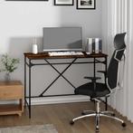 vidaXL Bureau 100x50x75 cm bewerkt hout en ijzer gerookt, Verzenden, Nieuw