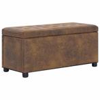 vidaXL Opberghocker 87,5 cm kunstsuède bruin, Verzenden, Nieuw