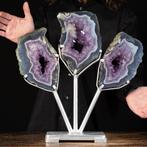 Exclusieve Amethyst Slices - Trio van Amethyst Geode Slices, Collections, Minéraux & Fossiles