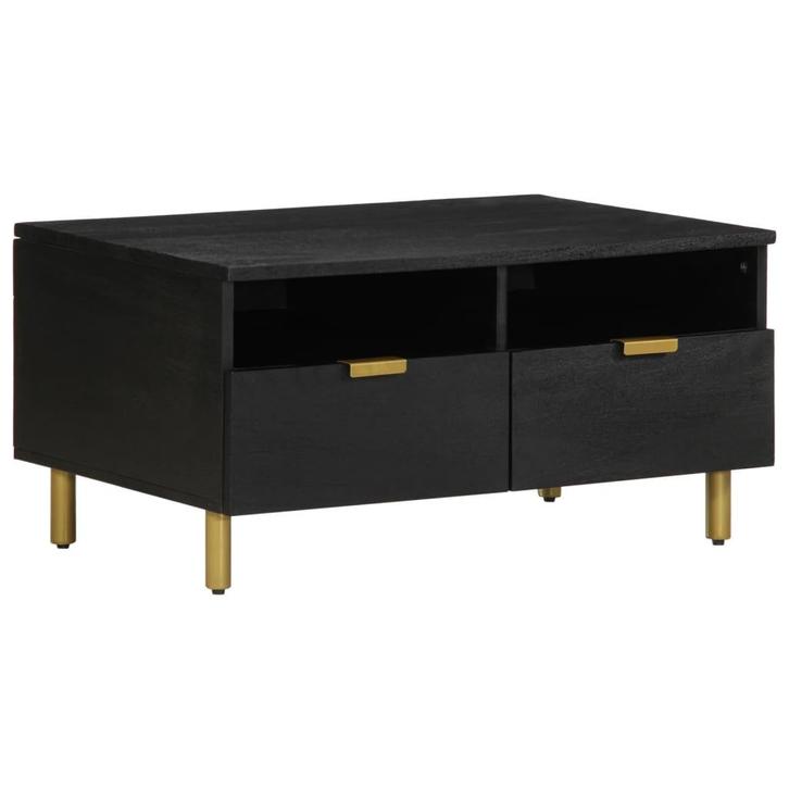 vidaXL Salontafel 80x54x40 cm bewerkt hout zwart, Huis en Inrichting, Tafels | Salontafels, Nieuw, Verzenden