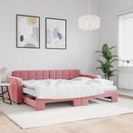 vidaXL Slaapbank onderschuifbed en matrassen 80x200 cm, Verzenden, Nieuw
