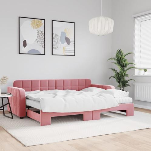 vidaXL Slaapbank onderschuifbed en matrassen 80x200 cm, Huis en Inrichting, Slaapkamer | Bedden, Nieuw, Verzenden