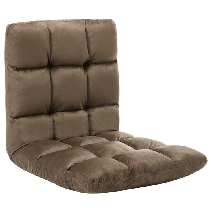 vidaXL Vloerstoel inklapbaar microvezel taupe, Maison & Meubles, Canapés | Sofas & Chaises Longues, Envoi