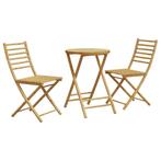 vidaXL Ensemble de bistro 3 pcs bambou, Jardin & Terrasse, Verzenden, Neuf