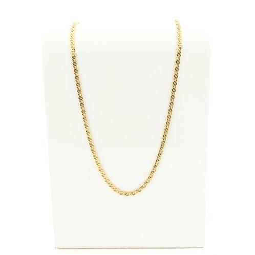 Gouden fantasie schakel ketting; Heren | 50,5 cm, Handtassen en Accessoires, Kettingen, Overige kleuren, Gebruikt, Goud, Ophalen of Verzenden
